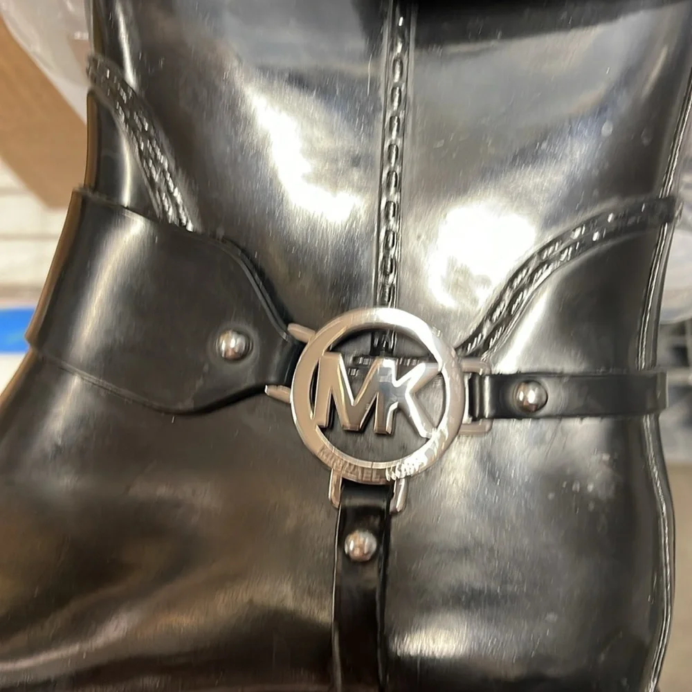 Michael Kors Black Fulton Rain boots size 8 EUC - Picture 9 of 10